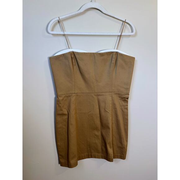 NEW NWT Amanda Uprichard Malene Mini Dress Tan Size Large - Picture 3 of 5